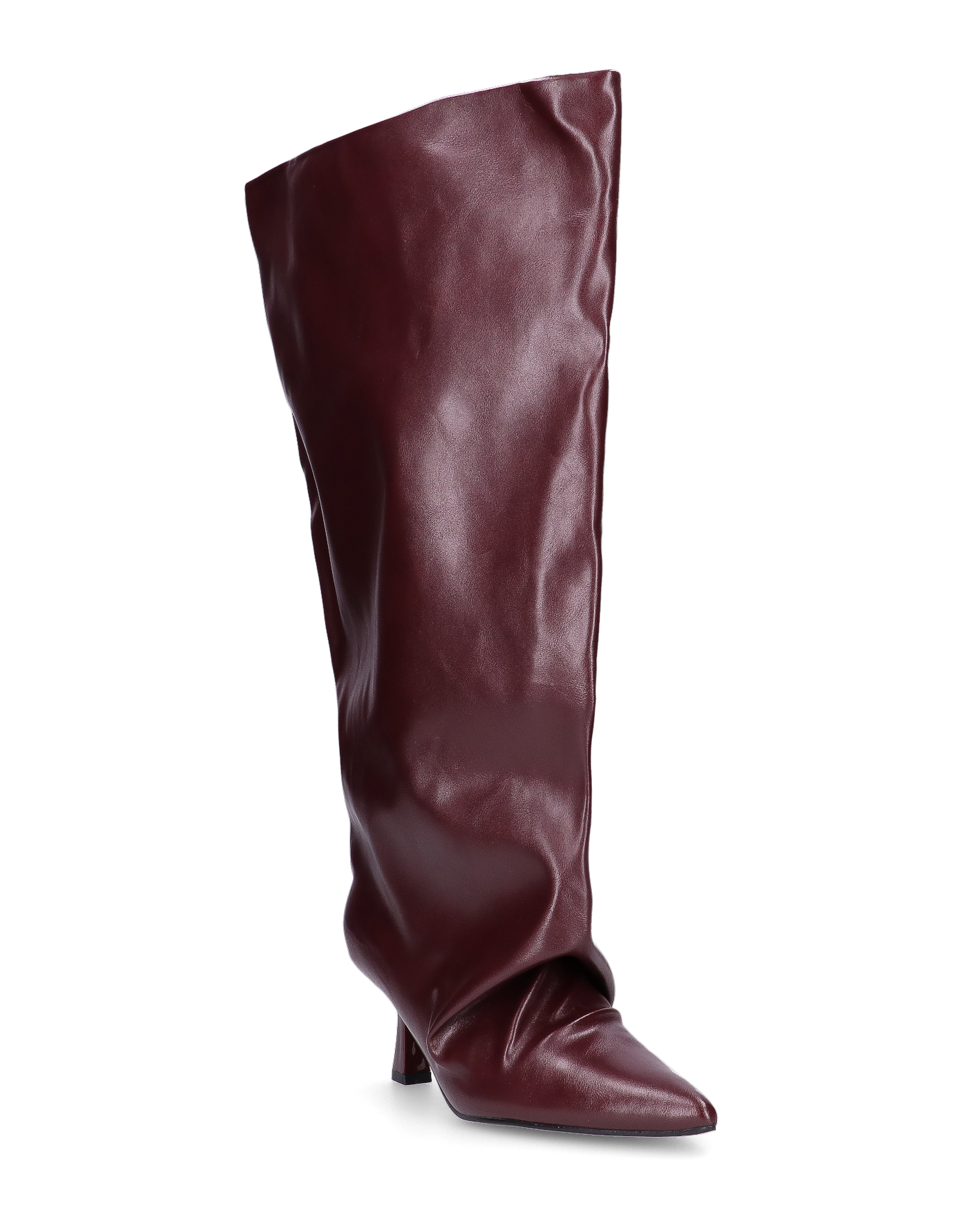 AXEL - stivale alto burgundy con gambale ampio e effetto arricciato sulla punta