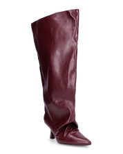 AXEL - stivale alto burgundy con gambale ampio e effetto arricciato sulla punta