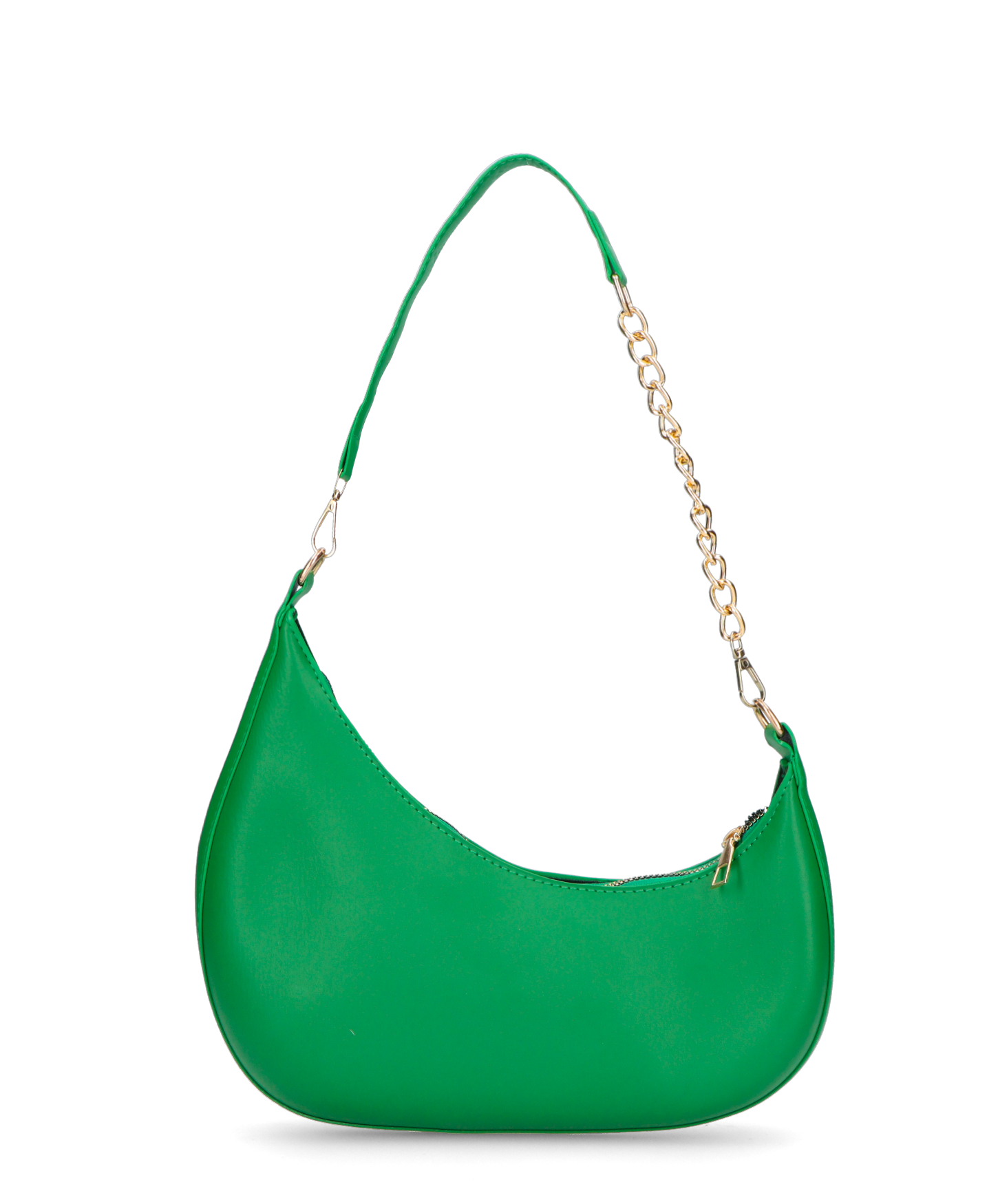 AYMAN - borsetta a spalla con zip in ecopelle verde