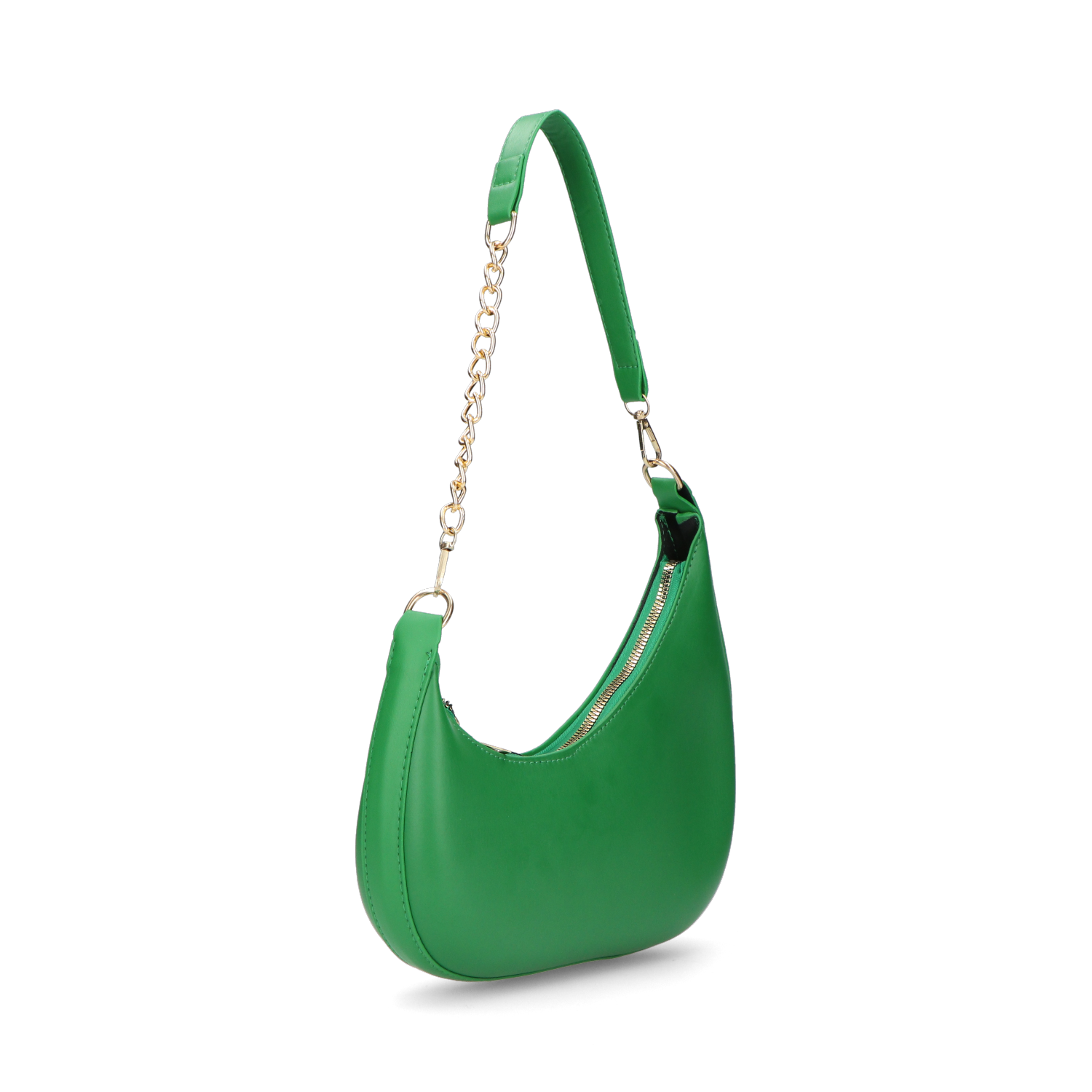 AYMAN - borsetta a spalla con zip in ecopelle verde