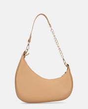 AYMAN - borsetta a spalla con zip in ecopelle beige