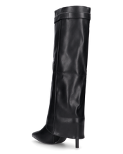 BEA - stivali alti neri con risvolto e tacchi alti a spillo