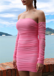 CALYX - mini dress a fascia con maniche a balze