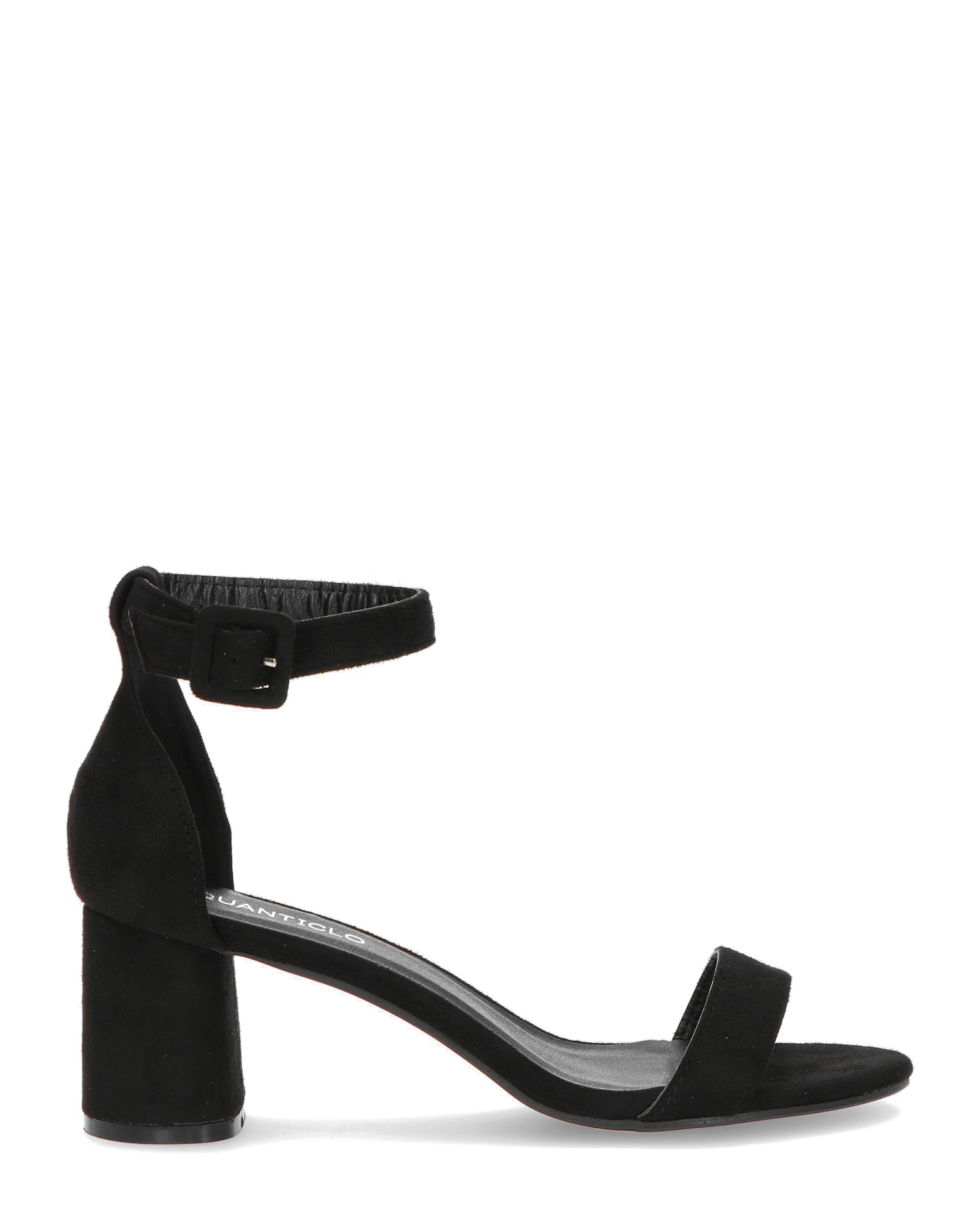 CAMILLA - sandalo con tacco in camoscio nero