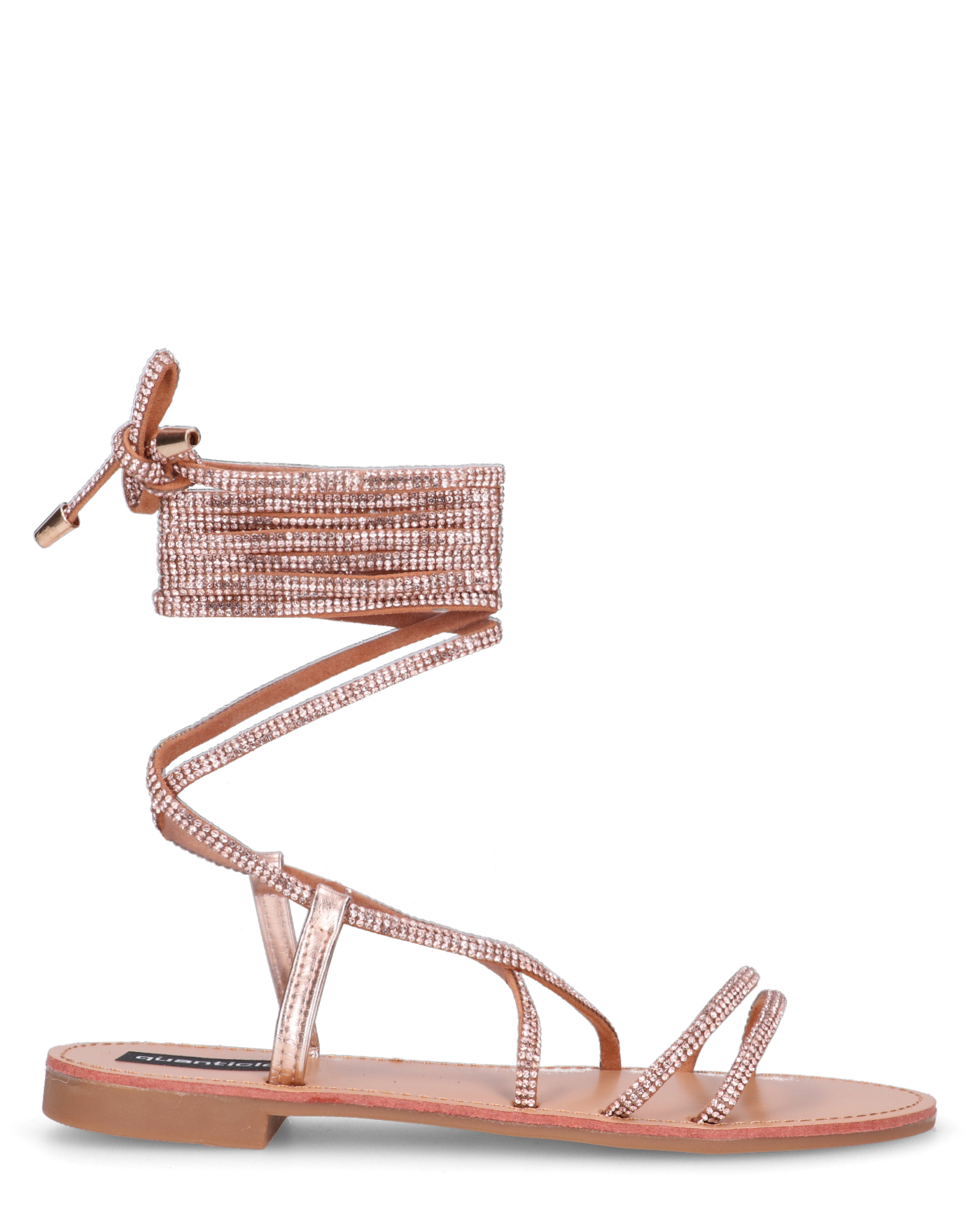 CINDY - sandali con lacci in diamantini bronzo