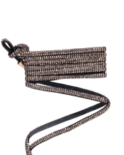 CINDY - sandali con lacci in diamantini nero