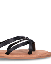 CINTHIA - sandali bassi con cinturino e fasce nere