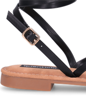 CINTHIA - sandali bassi con cinturino e fasce nere