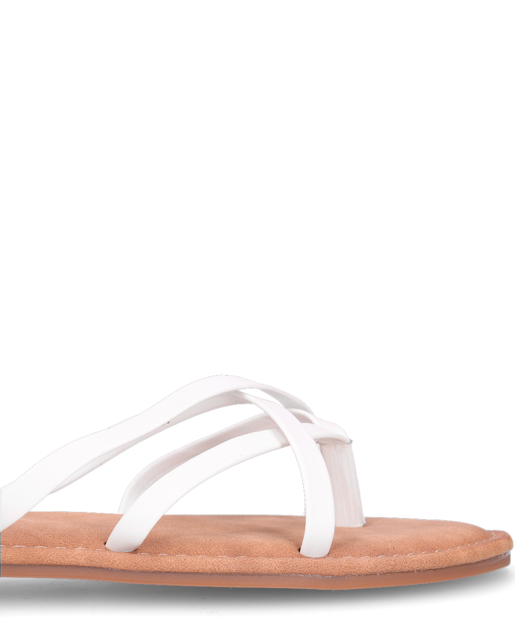 CINTHIA - sandali bassi con cinturino e fasce bianche