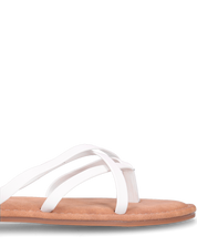 CINTHIA - sandali bassi con cinturino e fasce bianche