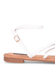 CINTHIA - sandali bassi con cinturino e fasce bianche