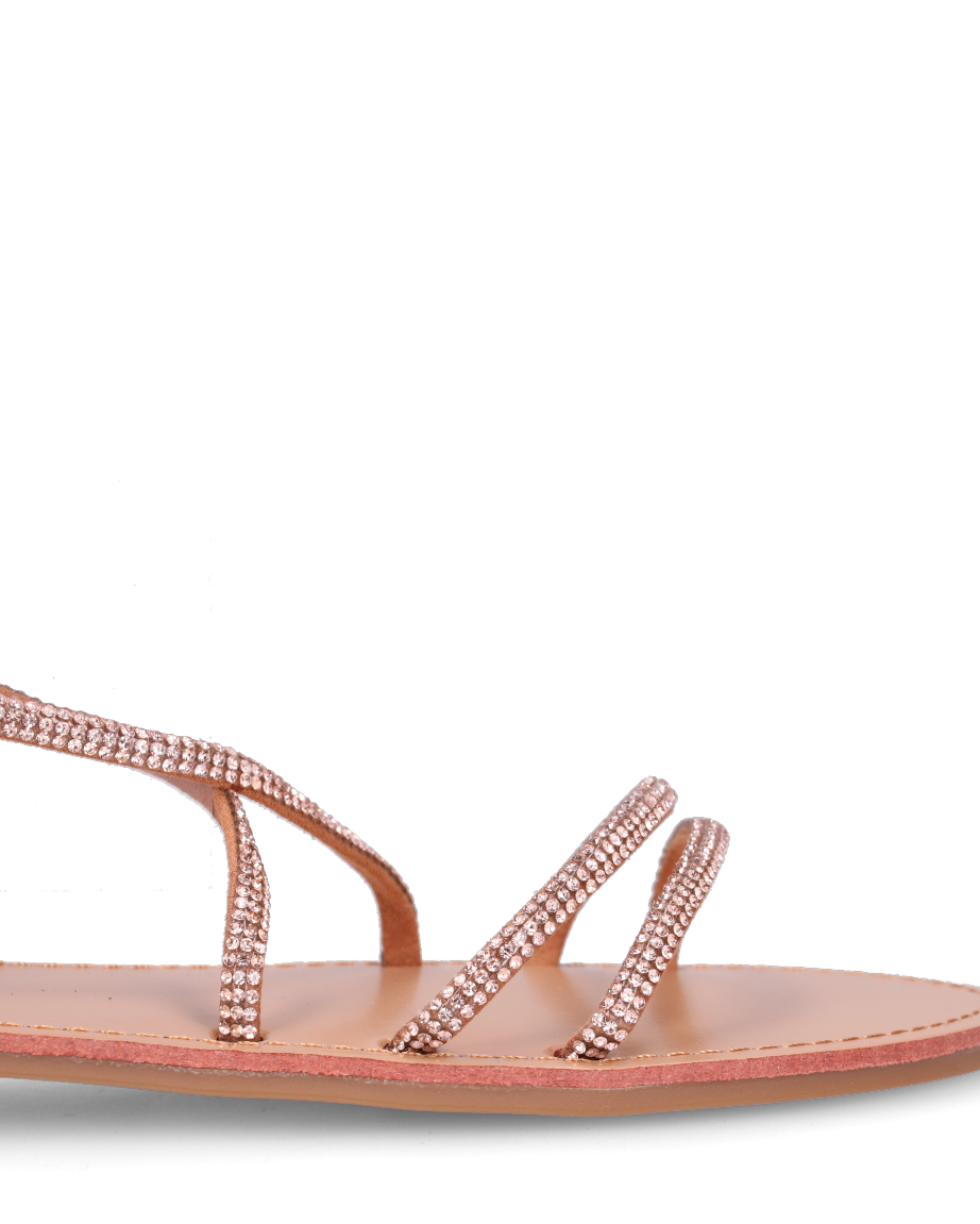 CINDY - sandali con lacci in diamantini bronzo