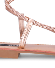 CINDY - sandali con lacci in diamantini bronzo