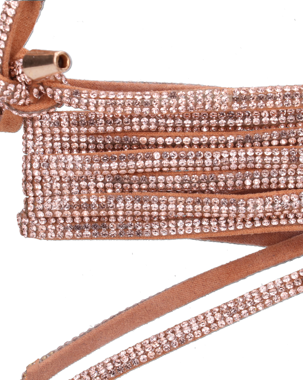 CINDY - sandali con lacci in diamantini bronzo