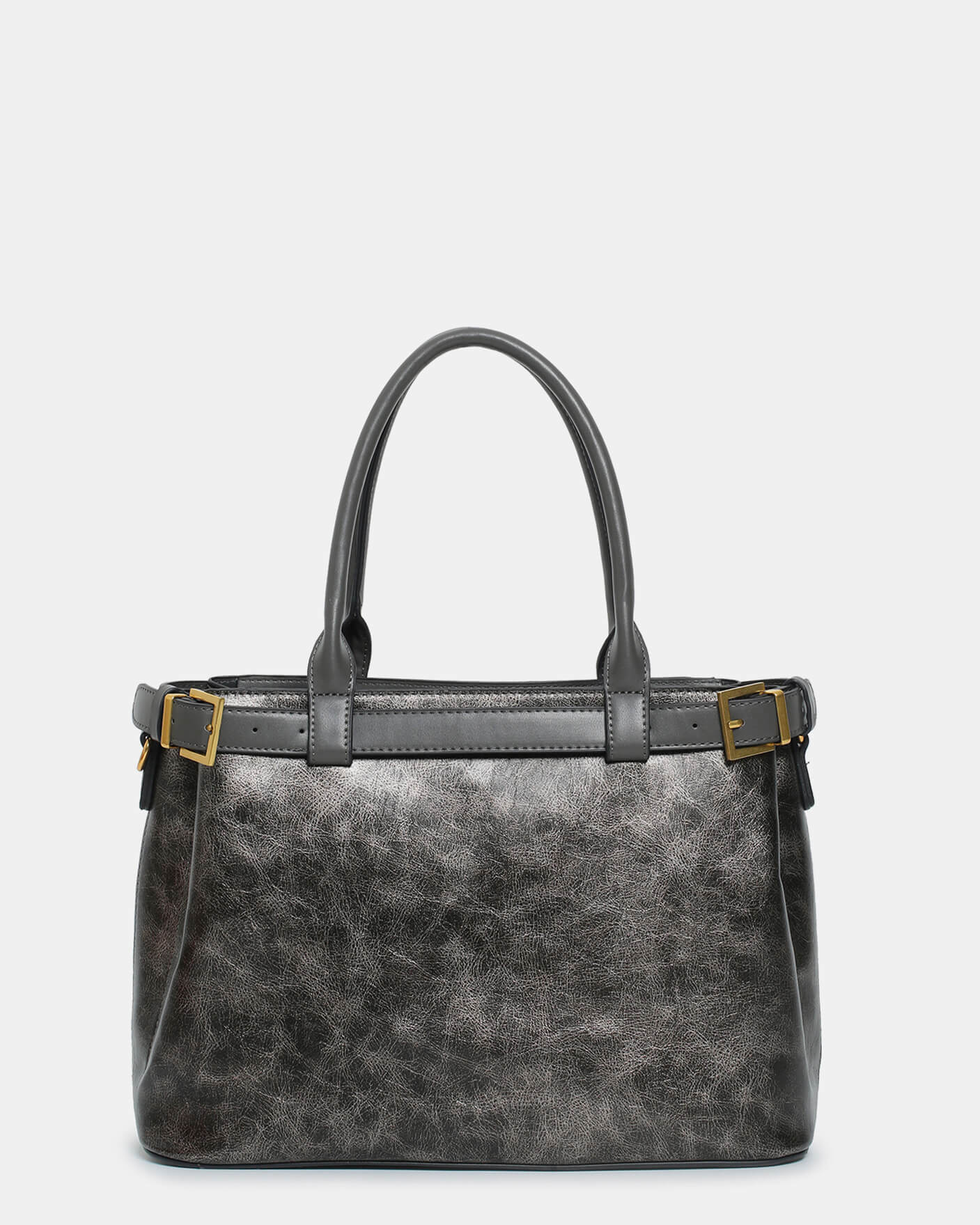 CLIO - borsa grande a mano rifiniture oro in grigio effetto vintage