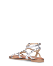 CHETNA - sandali argentati con borchie