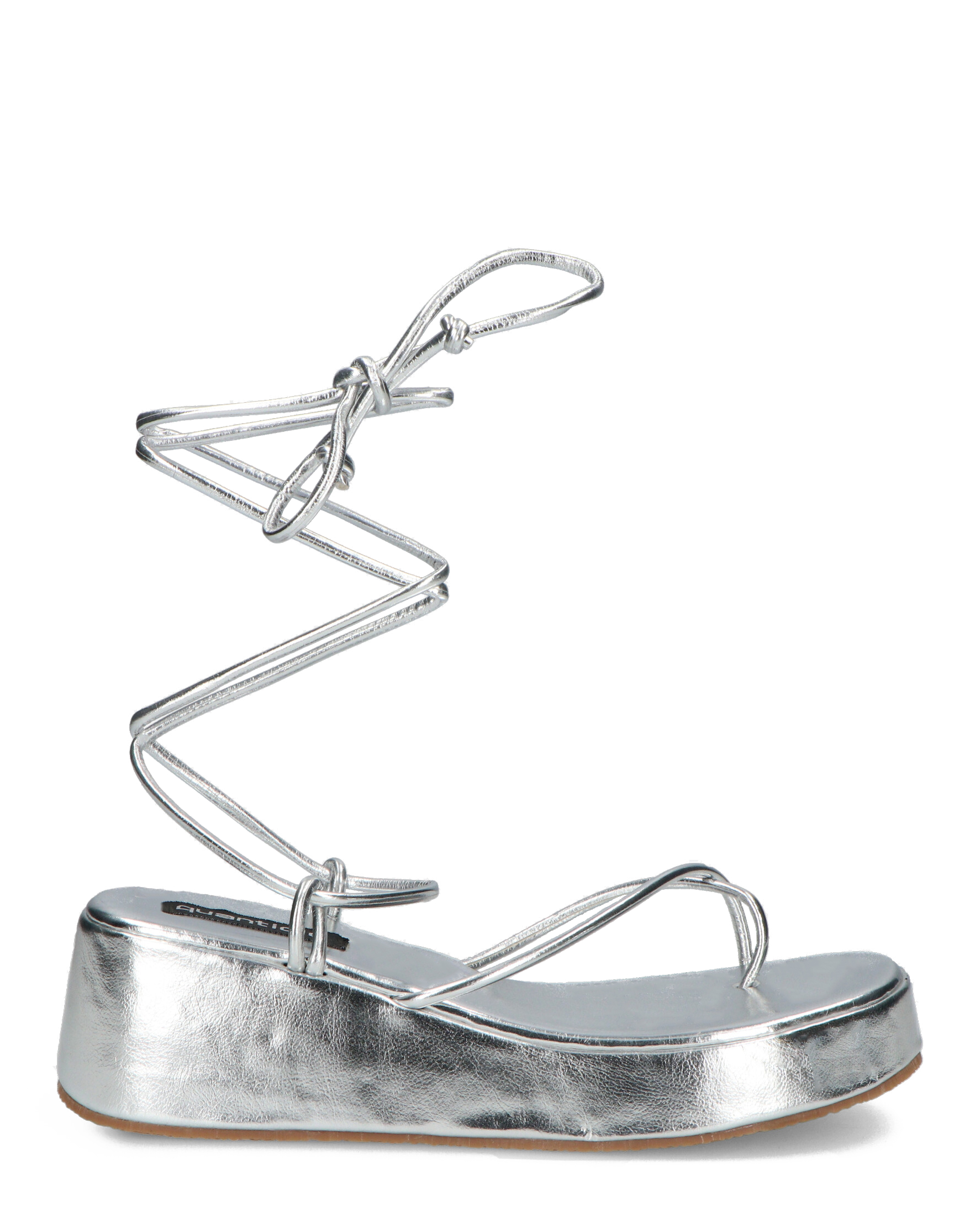 COHILA - sandali platform in glassy argento