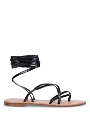 CRESSIDA - sandali bassi beige con cordini nero