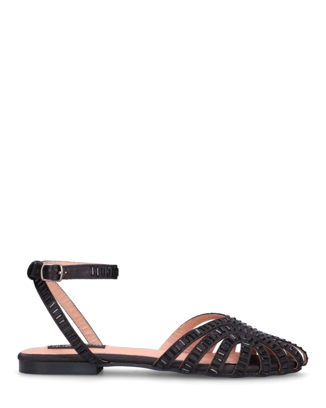 ELISSA - sandali neri con gemme e suola in PU