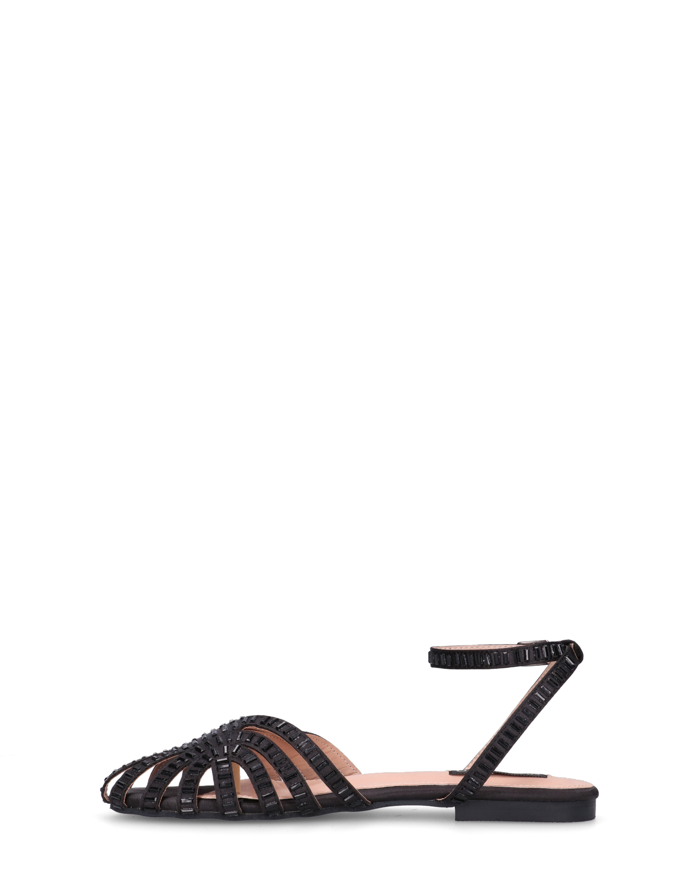 ELISSA - sandali neri con gemme e suola in PU