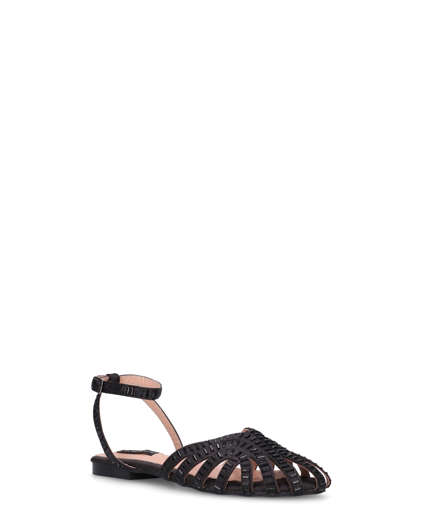 ELISSA - sandali neri con gemme e suola in PU