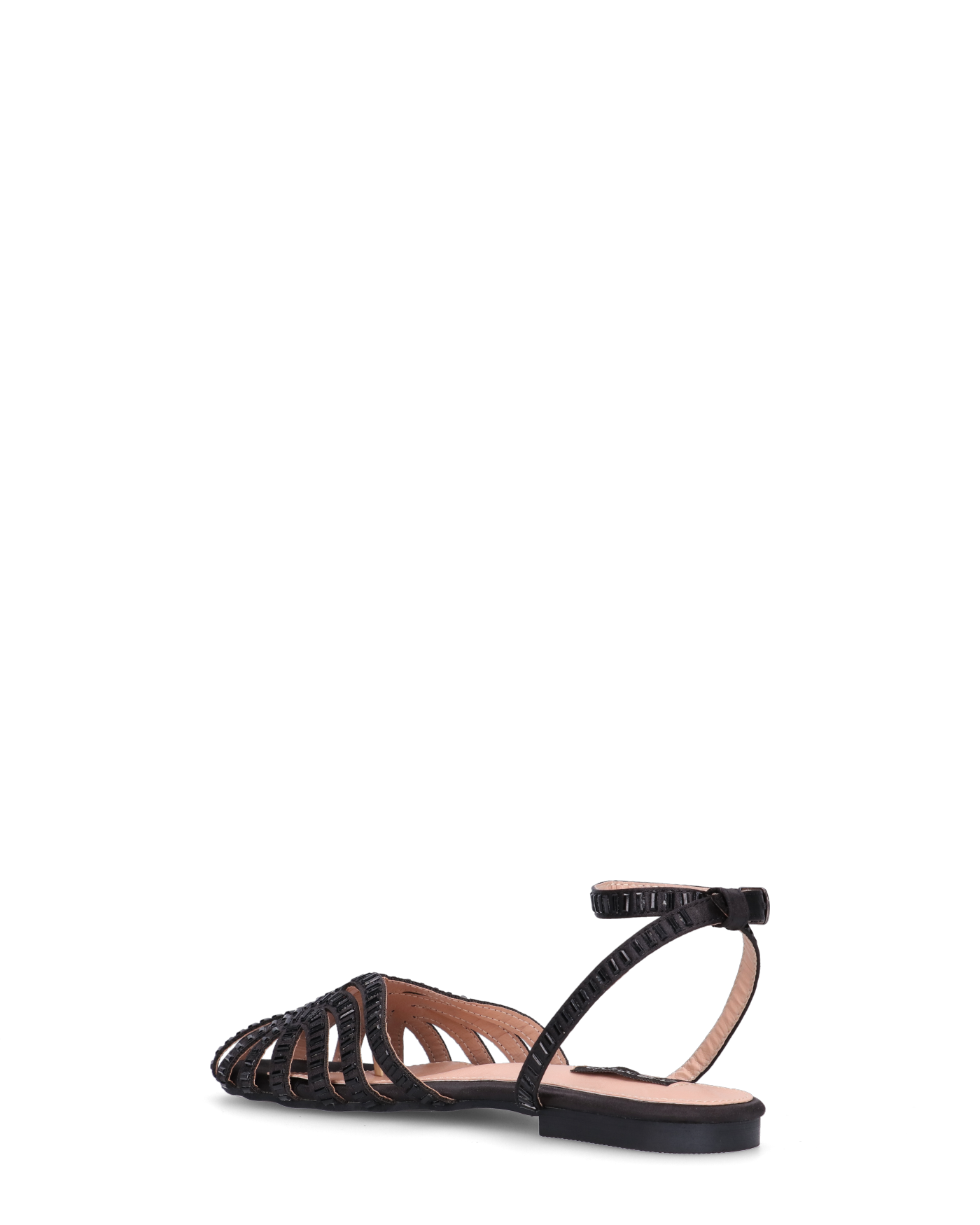 ELISSA - sandali neri con gemme e suola in PU