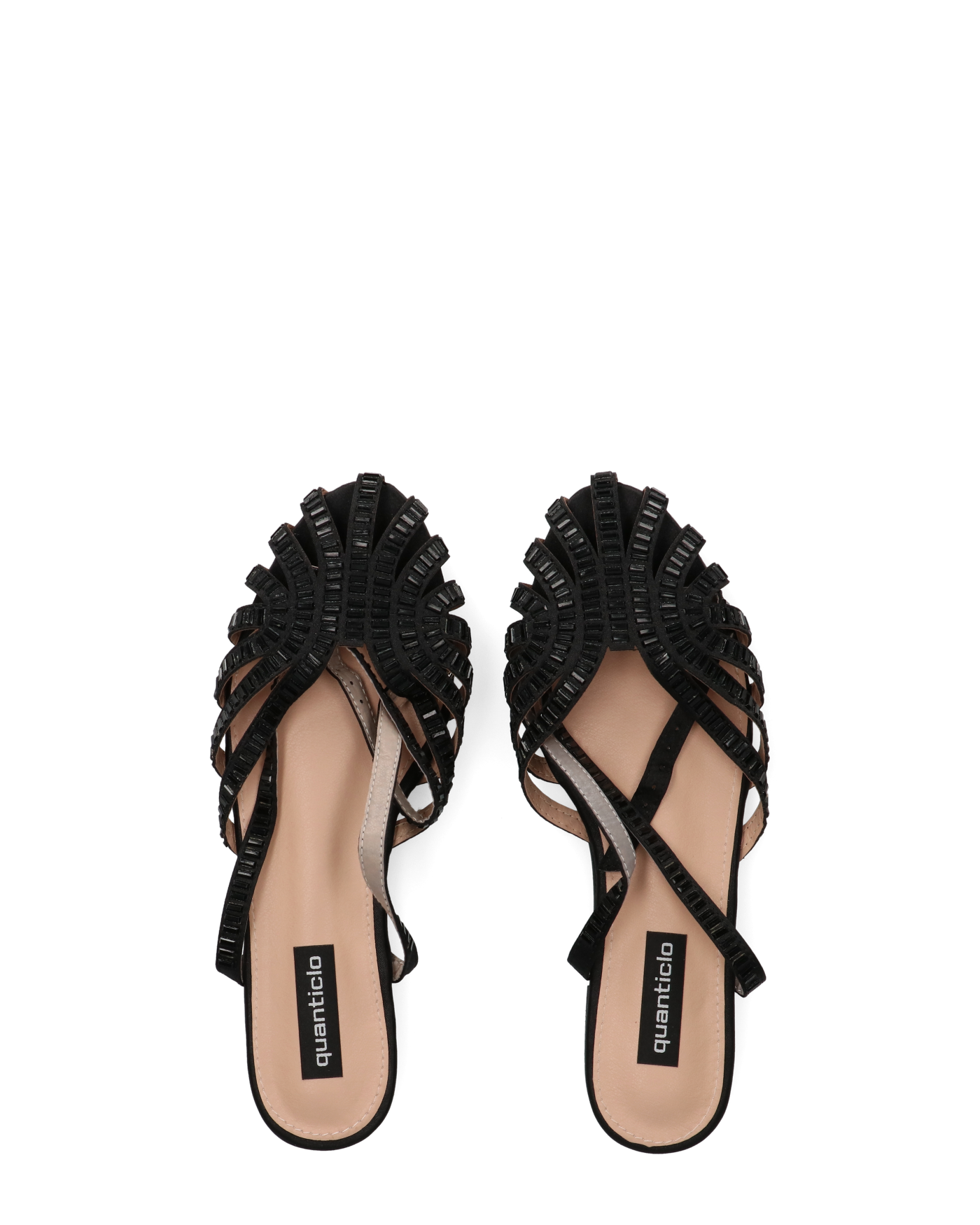 ELISSA - sandali neri con gemme e suola in PU