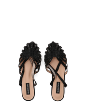 ELISSA - sandali neri con gemme e suola in PU