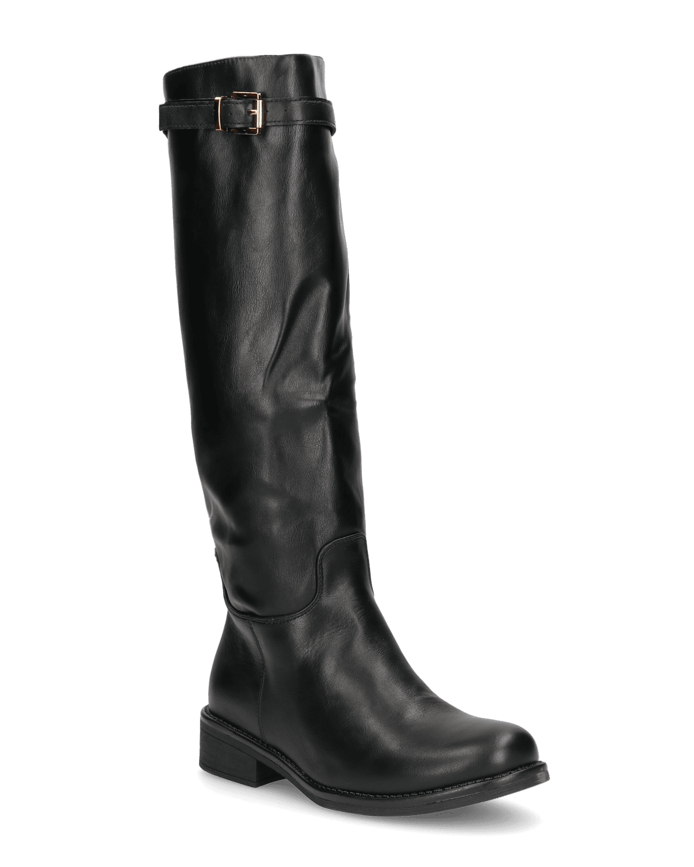 ESTIA - stivali alti neri con cinturino e cerniera laterale