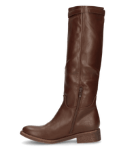 ESTIA - stivali alti marroni con cinturino e cerniera laterale