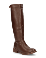 ESTIA - stivali alti marroni con cinturino e cerniera laterale