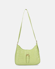 FAHY  - borsa a tracolla verde con chiusura magnetica e trama pitonata