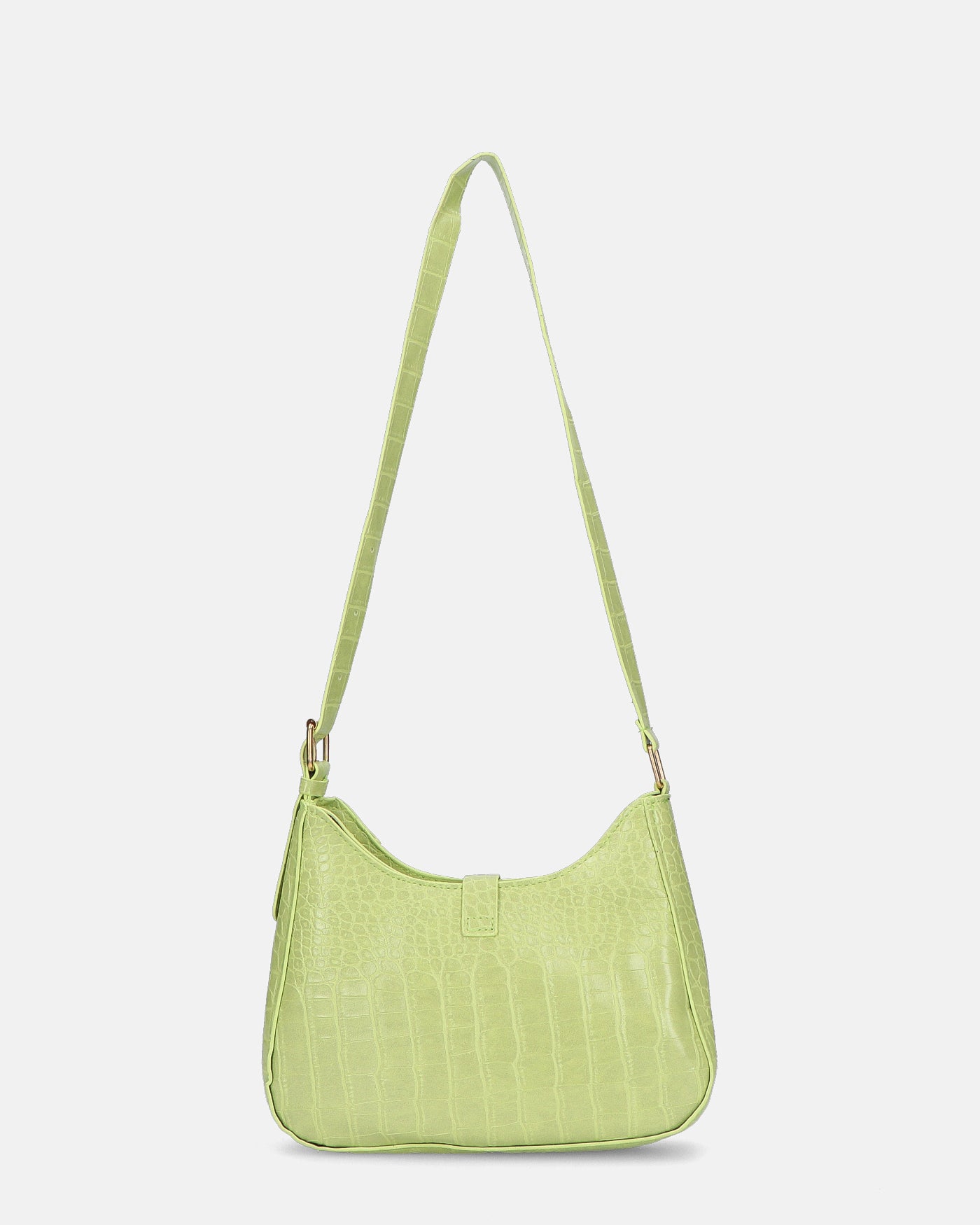 FAHY  - borsa a tracolla verde con chiusura magnetica e trama pitonata