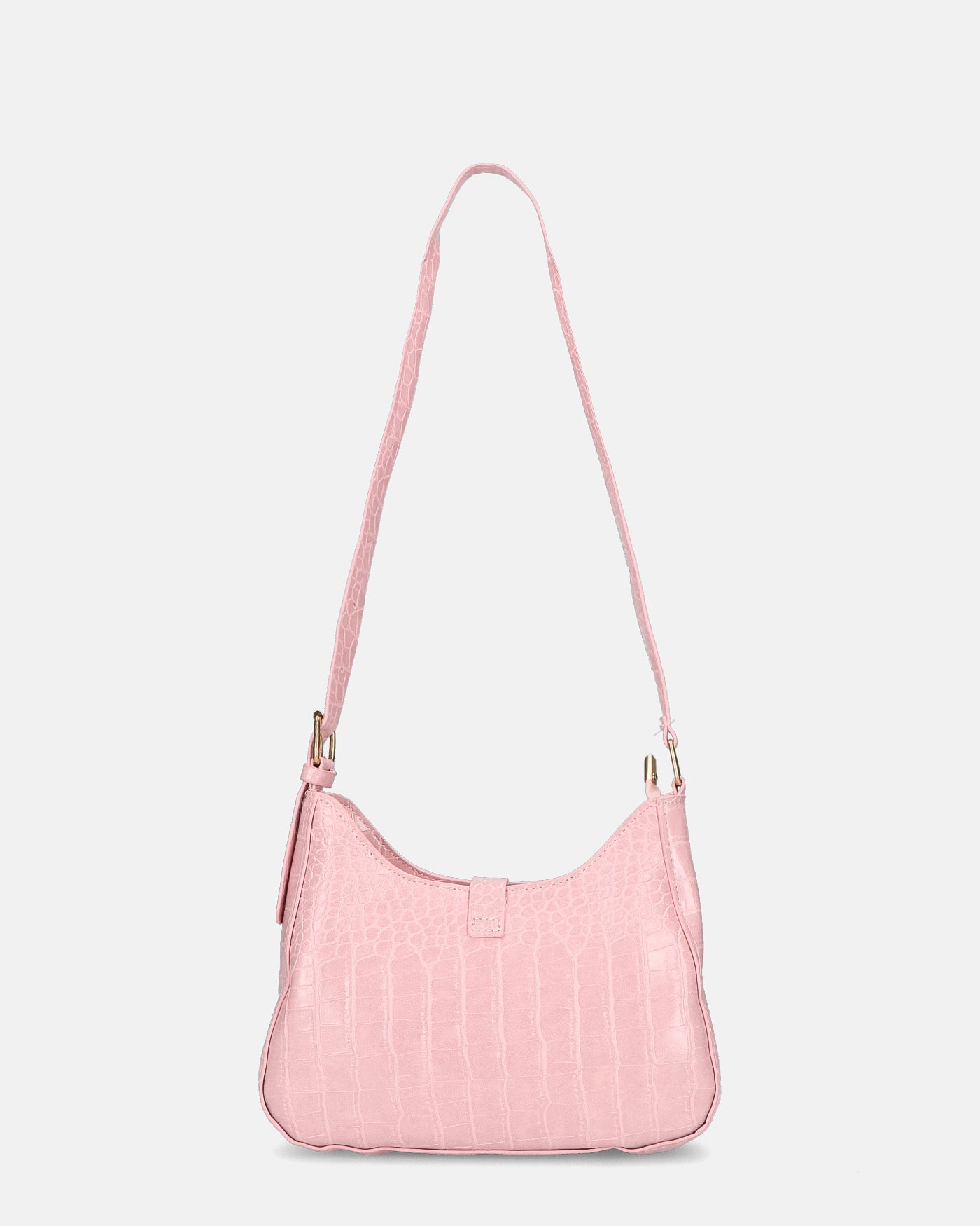 FAHY  - borsa a tracolla rosa con chiusura magnetica e trama pitonata