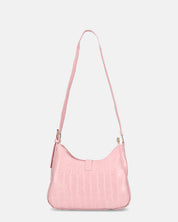 FAHY  - borsa a tracolla rosa con chiusura magnetica e trama pitonata