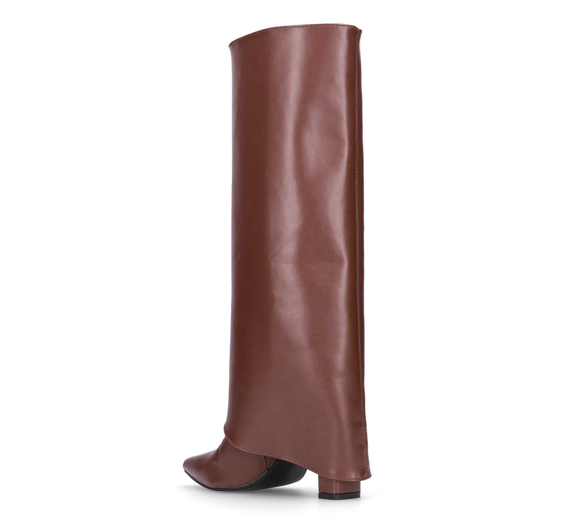 FEDRIKA -  Stivale 2 in 1 in ecopelle marrone: da stivale alto a stivaletto con un semplice gesto