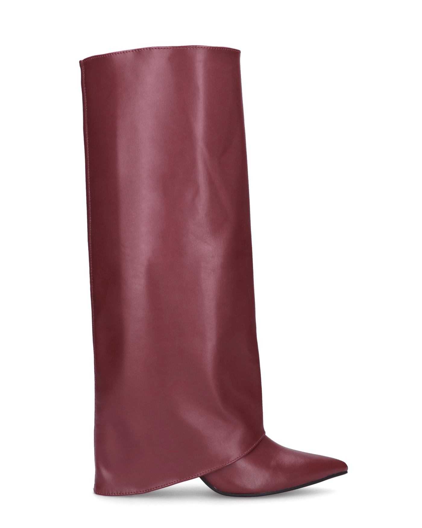 FEDRIKA -  Stivale 2 in 1 in ecopelle bordeaux: da stivale alto a stivaletto con un semplice gesto