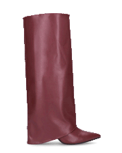 FEDRIKA -  Stivale 2 in 1 in ecopelle bordeaux: da stivale alto a stivaletto con un semplice gesto