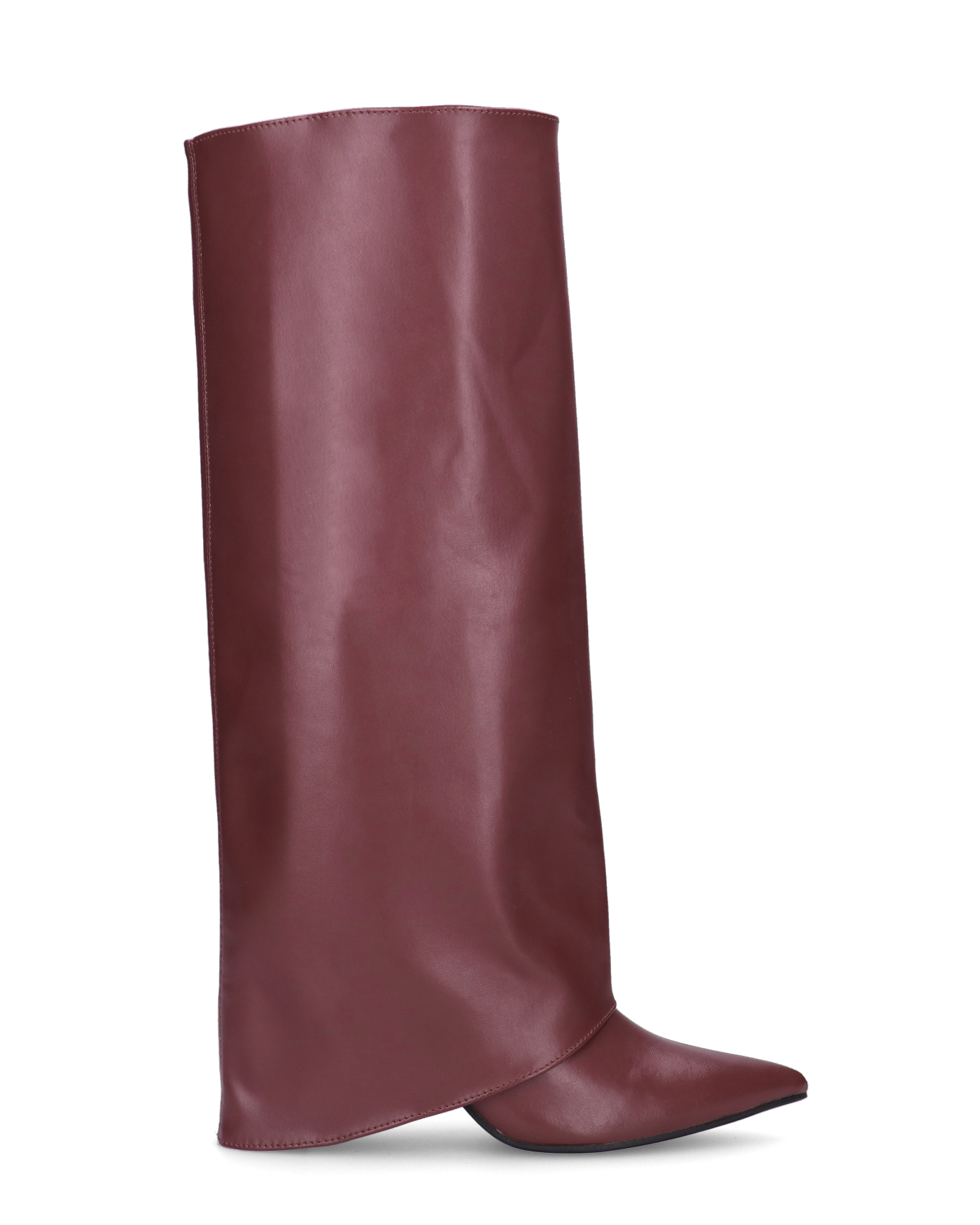 FEDRIKA -  Stivale 2 in 1 in ecopelle bordeaux: da stivale alto a stivaletto con un semplice gesto