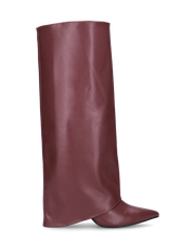 FEDRIKA -  Stivale 2 in 1 in ecopelle bordeaux: da stivale alto a stivaletto con un semplice gesto