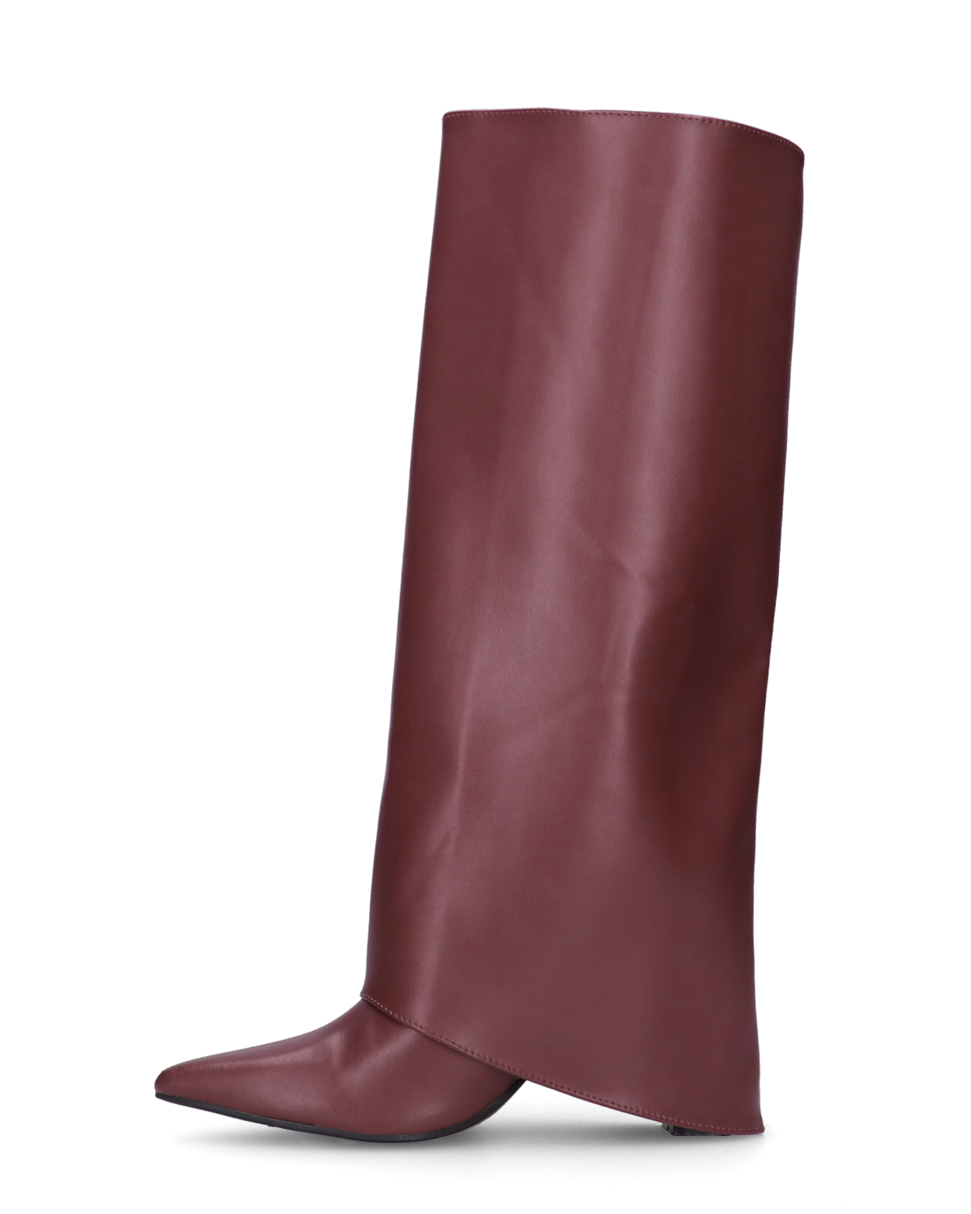 FEDRIKA -  Stivale 2 in 1 in ecopelle bordeaux: da stivale alto a stivaletto con un semplice gesto