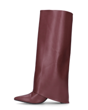 FEDRIKA -  Stivale 2 in 1 in ecopelle bordeaux: da stivale alto a stivaletto con un semplice gesto