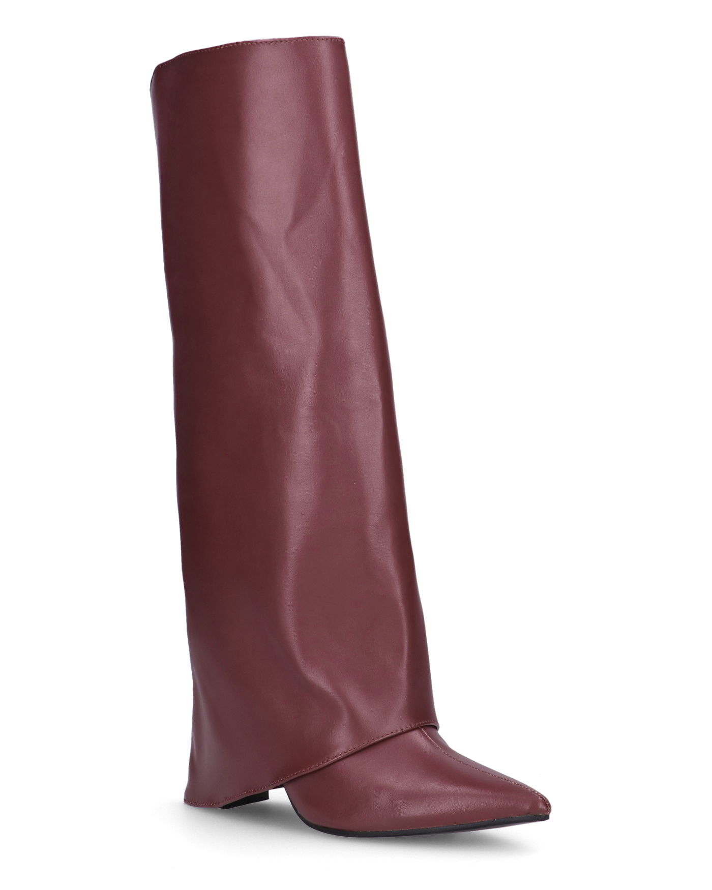 FEDRIKA -  Stivale 2 in 1 in ecopelle bordeaux: da stivale alto a stivaletto con un semplice gesto