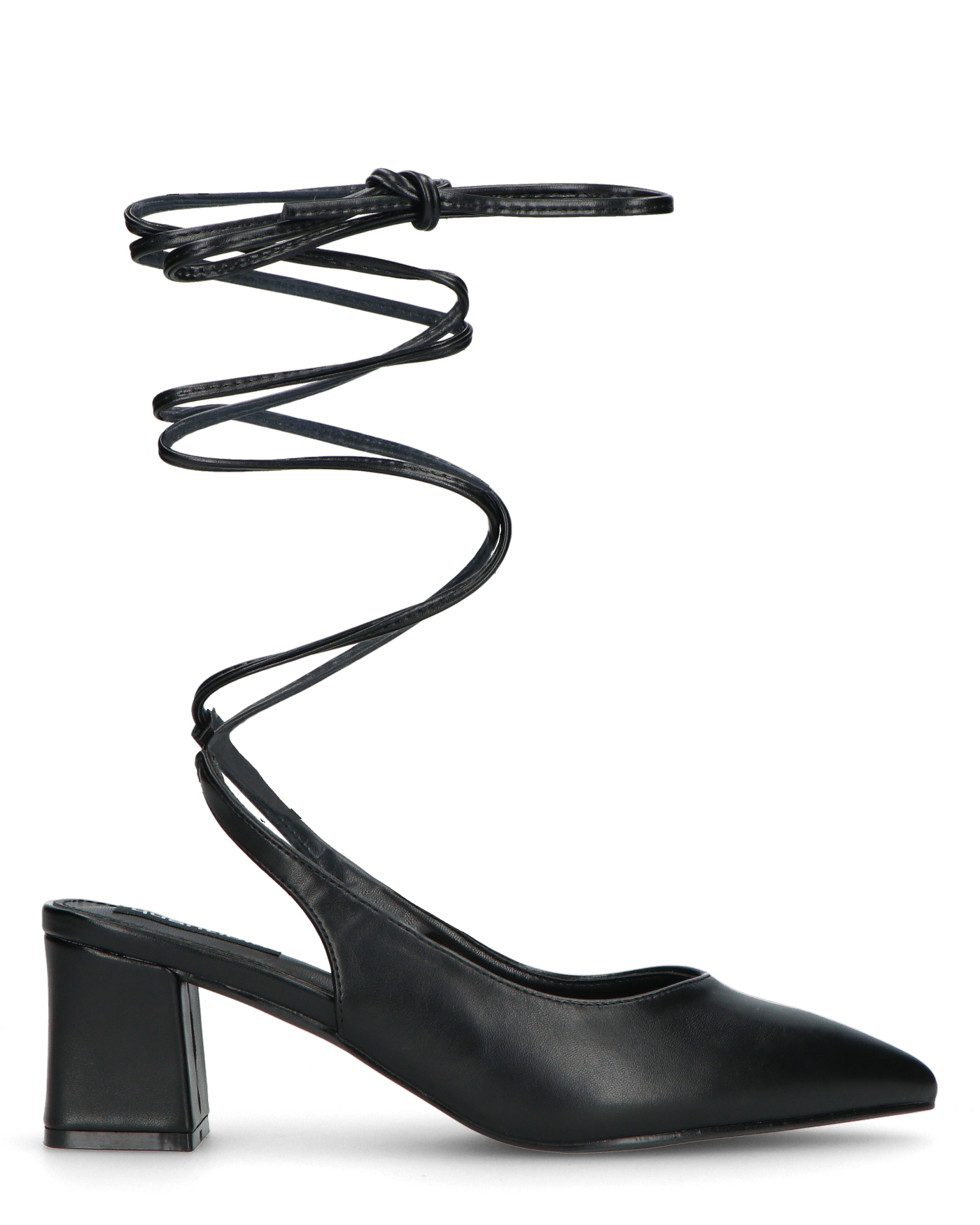 FLORIDA - decolette neri con tacco quadrato e lacci
