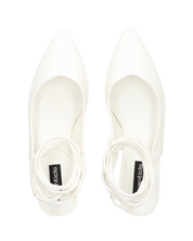 FLORIDA - decolette bianchi con tacco quadrato e lacci