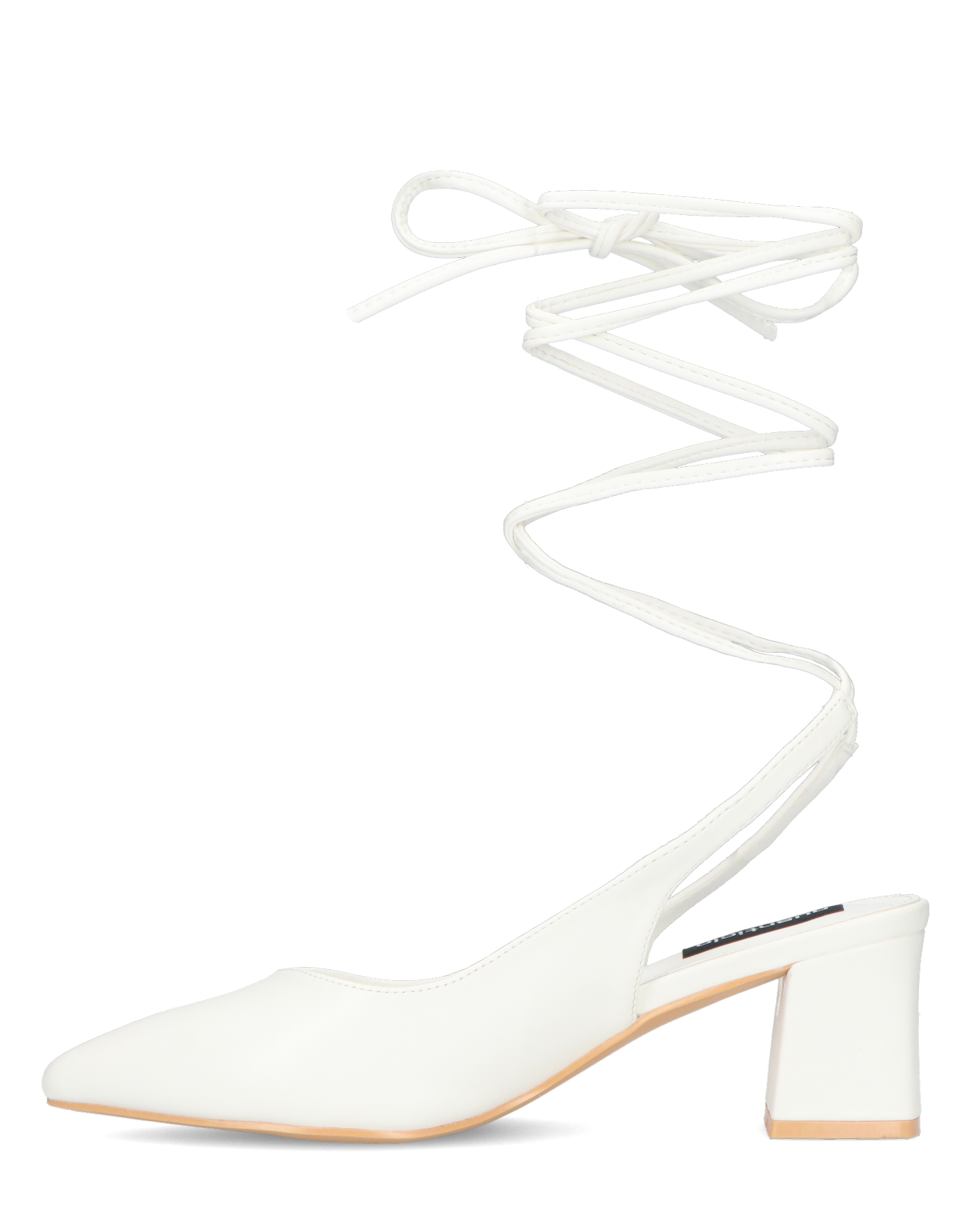 FLORIDA - decolette bianchi con tacco quadrato e lacci