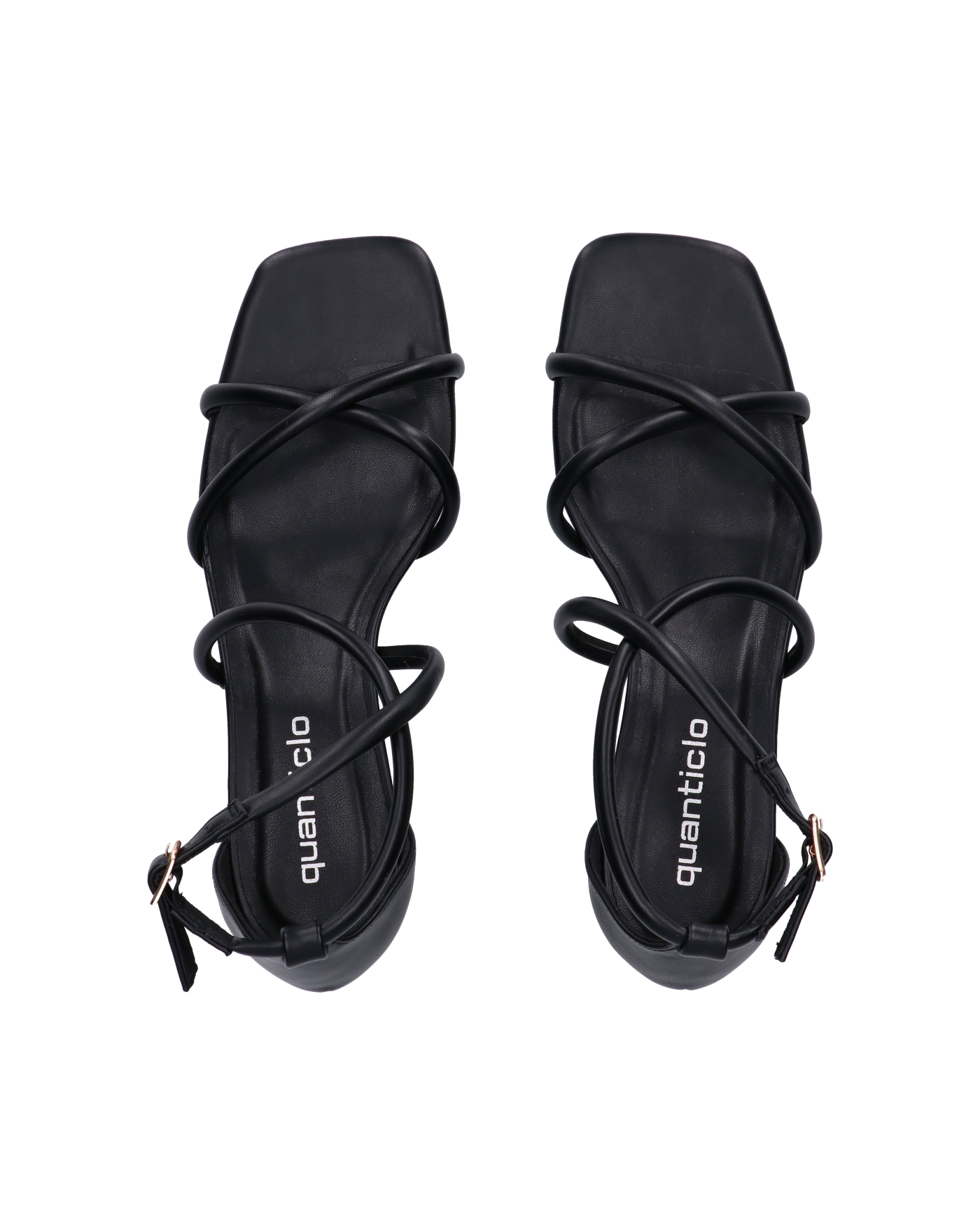 FRANCY - sandali in simil pelle nera con cinturino