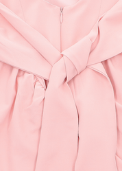 GABRIELLE - vestito mini rosa con gonna ampia con scollo posteriore e fiocco