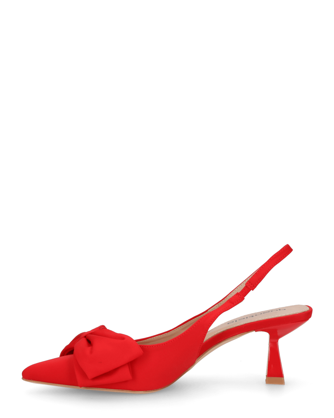 GLENDA - sandali in raso rosso con fiocco decorativo