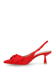 GLENDA - sandali in raso rosso con fiocco decorativo
